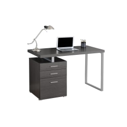 Monarch Specialties Computer Desk With Left/Right Pedestal, Gray