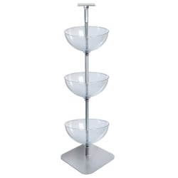 Azar Displays 3-Tiered Bowl Display, 16"D Bowls, Clear