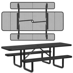 Leisure Craft Rectangle ADA Outdoor Picnic Table, 29-11/16"H x 96"W x 62"D, Black