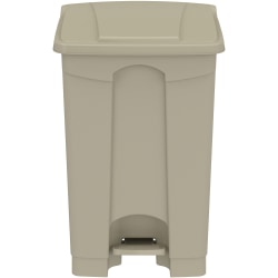 Safco Plastic Step-on Waste Receptacle - 12 gal Capacity - Foot Pedal, Lightweight, Easy to Clean - 23.8"x15.8"x 16" Depth - Plastic - Tan - 1/Carton