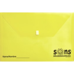 SONS System Envelopes, 11" x 11", Velcro Closure, Yellow