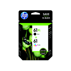 HP 61XL Black/61 Tri-Color High-Yield Ink Cartridges, Pack Of 2, CZ138FN