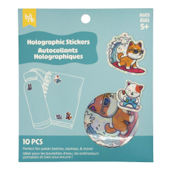 Little Yellow Bicycle® Holographic Stickers, Fun Pets, Sheet Of 10 Stickers