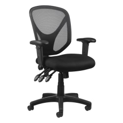 Realspace® MFTC 200 Ergonomic Mesh Mid-Back Task Chair, Black