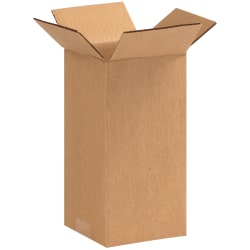 Partners Brand Tall Corrugated Boxes, 4" x 4" x 9", Kraft, Pack Of 25 Boxes