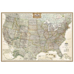 National Geographic United States Executive Map, Enlarged and Laminated, 69.25" x 48"