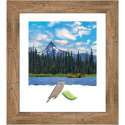 Amanti Art Rectangular Wood Picture Frame, 26" x 30", Matted For 16" x 20", Owl Brown