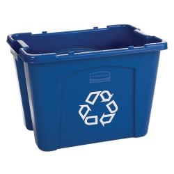 Rubbermaid® Computer Paper Collection "We Recycle" Container, 14 Gallons, 13 1/2"H x 20"W x 15"D, Blue