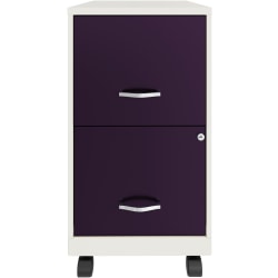 Realspace® SOHO Smart 18"D Vertical 2-Drawer Mobile File Cabinet, White/Purple