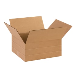 Partners Brand Multi-Depth Corrugated Boxes, 14" x 10" x 6", Kraft, Bundle Of 25 Boxes