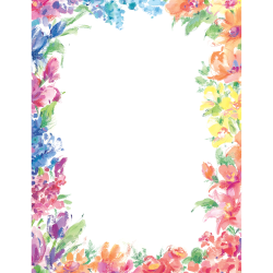 Great Papers! Design Paper, Bright Floral Stationery Letterhead, 8-1/2" x 11", Multicolor, Pack Of 80 Sheets