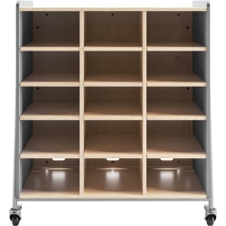 Safco® Whiffle Triple-Column 15-Shelf Rolling Storage Cart, 48"H x 43-1/4"W x 19-3/4"D, Gray