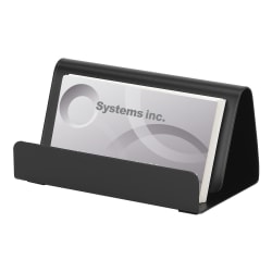 Realspace™ Metal Business Card Holder With Antimicrobial Treatment, Black