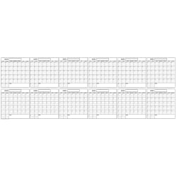 SwiftGlimpse Yearly Wall Planner, 36" x 100", Black/White, Undated