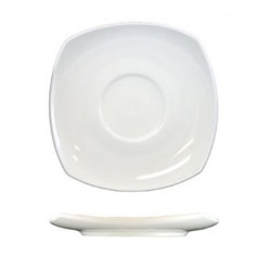 International Tableware Quad Square Saucer Plates, 5-3/4" x 1/8", White, Case Of 36 Plates