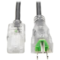 Tripp Lite 6ft Computer Power Cord Hospital Medical Cable 5-15P to C13 Clear 13A 16AWG 6' - For Computer, Scanner, Printer, Monitor - 120 V AC Voltage Rating - 13 A Current Rating - Black"