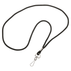 SKILCRAFT® Lanyard With J-Hook, 36", Black, Pack Of 12 (AbilityOne 8455-01-645-2730)