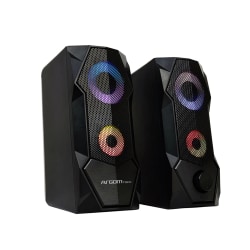 Argom Tech Combat S68 2.0CH Multimedia Stereo LED Wired Gaming Speakers, Black, Set Of 2 Speakers