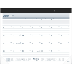 2025 AT-A-GLANCE® Monthly Desk Pad Calendar, 21-3/4" x 17", Black/White, January To December