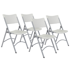 National Public Seating Series 600 Folding Chairs, Gray/Textured Gray, Pack Of 4 Chairs
