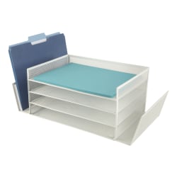 Office Depot® Brand Mesh 4-Shelf 2-Sided Desk Sorter, 6-1/2"H x 16-1/2"W x 9-1/16"D, White