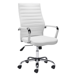 Zuo Modern Primero Ergonomic Faux Leather High-Back Office Chair, White
