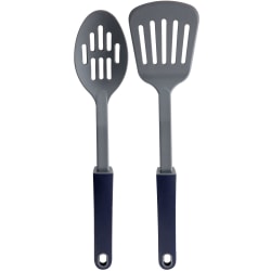 Oster Bluemarine 2-Piece Slotted Turner And Spoon Utensil Set, Navy Blue