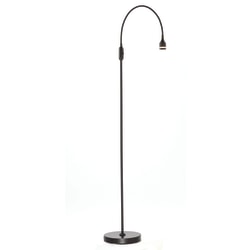 Adesso® Prospect LED Gooseneck Floor Lamp, 56"H, Black Shade, Black Base
