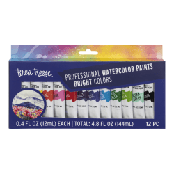 Brea Reese Professional Watercolor Paint, Bright Colors, Set Of 12 Tubes