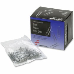 SKILCRAFT® Paper Clips, Box Of 1000, 90% Recycled, Silver (AbilityOne 7510-00-161 4292)