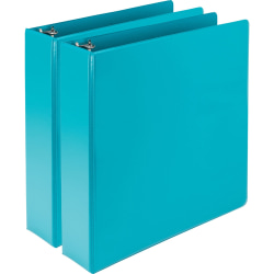 Samsill® Fashion Color Presentation View 3-Ring Binder, 2" Round Rings, Turquoise, Pack Of 2