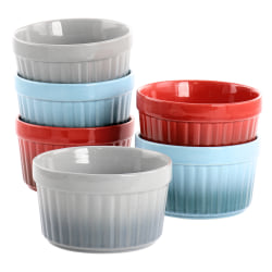 Crock-Pot Thornburg 6-Piece Round Stoneware Ramekin Set, 12 Oz, Assorted Colors