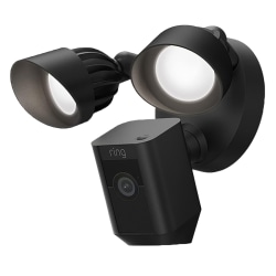 Ring Floodlight Cam Wired Plus, 11"H x 8.25"W x 7"D, Black