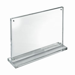 Azar Displays Acrylic Horizontal Slim Deluxe Block Frame, 8-1/2"H x 11"W x 3"D, Clear