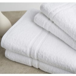 HSM Bath Sheets, Sobellisima, 35" x 70", White, Oxbridge Dobby Border, Total Qty 16