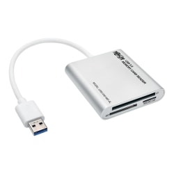 Tripp Lite USB 3.0 SuperSpeed Multi-Drive Memory Card Reader/Writer Aluminum 5Gbps - Card reader (CF I, CF II, MMC, SD, RS-MMC, MMCmobile, microSD, MMCplus, DV RS-MMC, SDHC, microSDHC, SDXC, UHS/MMC) - USB 3.0
