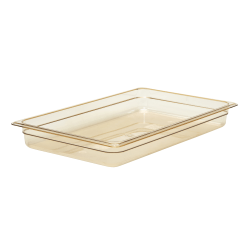 Cambro H-Pan High-Heat GN 1/1 Food Pans, 2"H x 12-3/4"W x 20-7/8"D, Amber, Pack Of 6 Pans
