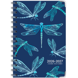 2026-2027 Excello Brands 14-Month Academic Year Hardcover Weekly/Monthly Fashion Planner, 5-1/2" x 8", Dragonflies, May To June, Total Qty 1