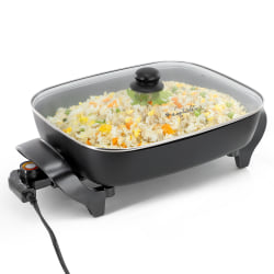 MegaChef Electric Fry Pan With Non-Stick Coating, 3-3/8"H x 12-3/8"W x 15"D