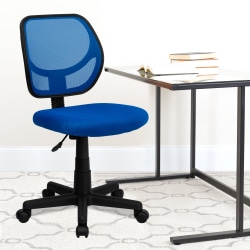 Flash Furniture Mesh Low-Back Swivel Chair, Blue/Black