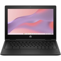 HP Fortis Flip G1m 11.6" Touchscreen Convertible 2 in 1 Chromebook - HD - 60 Hz - Octa-core (ARM Cortex A76 + Cortex A55) - 4 GB - 32 GB Flash Memory - Jet Black - MediaTek Kompanio 520 Chip - 1366 x 768 - ChromeOS - MediaTek - BrightView