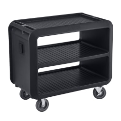 Cambro Service Cart Pro 3-Shelf Plastic Food Service Cart, 37-1/16"H x 23-13/16"W x 41-1/2"D, Black