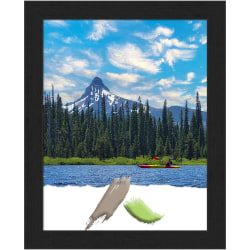 Amanti Art Grace Narrow Picture Frame, 13" x 16", Opening Size 11" x 14", Brushed Metallic Black