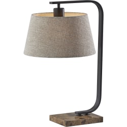 Adesso® Bernard Table Lamp, 22"H, Brown Shade/Matte Black Base