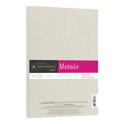 Southworth® Metalo Paper, Letter Paper Size, 32 Lb, Silver Dust, Pack Of 50 Sheets