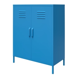 Ameriwood™ Home Cache 2-Door Metal Locker Storage Cabinet, 40"H x 31-1/2"W x 15-3/4"D, Blue