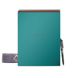 Rocketbook Flip Smart Reusable Letter Size Notepad, 8-1/2" x 11", 1 Subject, Dot-Grid and Line Ruled, 16 Sheets, Teal