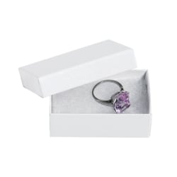 Partners Brand White Jewelry Boxes 2 1/2" x 1 1/2" x 7/8", Case of 100