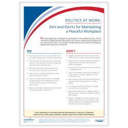 ComplyRight™ Politics At Work Poster, Do's And Don'ts, 10" x 14", English