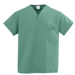 Medline ComfortEase™ 1-Pocket Reversible Unisex Scrub Top, Long, 5X, Jade